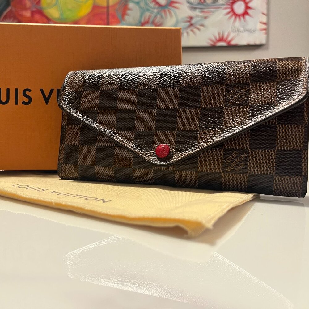 Louis Vuitton Josephine Wallet Damier Ebene Red Wallet + Box/Dust Bag + COA - Picture 14 of 14